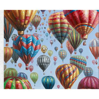 La Casa »Heissluftballons« Ölbild handgemalt 115x115 cm auf Leinwand