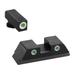 AmeriGlo Pistol Tritium Night Sights Glock 17 19 22 23 242627333435373839 Classic Green Front Green Rear GL-113