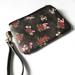 Coach Bags | Coach Black Floral Canvas Wristlet | Color: Black/Gold/Pink/Red | Size: Os