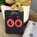 J. Crew Jewelry | J. Crew Resin Beaded Statement Earrings | Color: Pink/Red | Size: Os