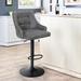 MAISON ARTS Swivel Adjustable Height Bar Stool Upholstered/Leather/Metal/Faux leather in Gray | 18.9 W x 18 D in | Wayfair MS046-IFGR