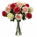 Primrue Addisyn Assorted Blooming Roses Floral Arrangement in Vase Polyester/Faux Silk/Plastic/Fabric | 18 H x 13 W x 13 D in | Wayfair