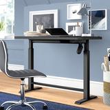 Haaken Furniture Height Adjustable Standing Desk Glass/Metal in Black | 48 W x 24 D in | Wayfair SMART-4709