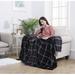 ELLE Home Silky Soft Flannel Fleece for Bed & Couch Throw Polyester in Black/Gray | 12.9 W in | Wayfair EHPSH1A-8097ECO