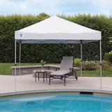 Z-Shade Straight Leg Instant 10 Ft. W x 10 Ft. D Steel Pop-Up Canopy Metal/Steel/Soft-top in Gray/White | 111.6 H x 120 W x 120 D in | Wayfair
