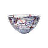 Kosta Boda Contrast Glass Decorative Bowl in Glass & Crystal in Gray/White | 4.875 H x 9 W x 9 D in | Wayfair 7051516