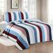 Red Barrel Studio® Reversible Quilt Set Cotton in Blue/Red/White | Queen Quilt + 2 Shams | Wayfair A0134DE1F91440CE91FAD91434D02588