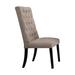 Canora Grey Encinal Linen Queen Anne Back Side Chair in Tan Wood/Upholstered/Fabric in Brown | 43 H x 19 W x 23 D in | Wayfair