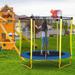 oraele 5'5" Foldable Round Backyard Trampoline w/ Safety Enclosure Indoor Kid/Toddler Trampoline w/ Handlebar (Wayfair Exclusive) in Yellow