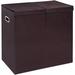 Ebern Designs Internet's Best Double Laundry Hamper, Leather in Brown | 2 H x 15 W x 25 D in | Wayfair ECFE506F28674D639E5D515D5D0D1F10