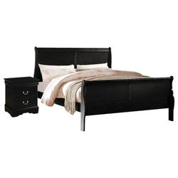 Lark Manor™ Engstrom Sleigh 3 Piece Bedroom Set Wood in Black | Queen | Wayfair 173575F0BC0C40F2B32029BBE4DD88F8