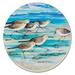 Highland Dunes Shore Birds Absorbent Stone Coaster Stoneware in Brown | 1.5 H x 4 D in | Wayfair E60739060D2645C1AF97D8FAC1D64AB1
