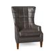 Wingback Chair - Bradington-Young Gallin 31" Wide Tufted Wingback Chair Genuine Leather/Fabric in Brown | 45.5 H x 31 W x 39.5 D in | Wayfair