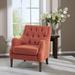 Wingback Chair - Birch Lane™ Anatonia 29.25" Wide Tufted Wingback Chair Polyester in Orange | 33.5 H x 29.25 W x 32.25 D in | Wayfair