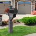 Mayne Inc. Mail Post 56" H In-Ground Decorative Post w/ Arm & Planter in Gray | 56 H x 8 W x 40.5 D in | Wayfair 5808-GRG