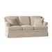 Lark Manor™ Amrin 73" Rolled Arm Sofa w/ Reversible Cushions, Solid Wood in Brown | 34 H x 73 W x 35 D in | Wayfair