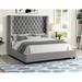 Willa Arlo™ Interiors Bryony Low Profile Standard Bed Upholstered/Velvet, Solid Wood in Gray | 72 H x 82 W x 94 D in | Wayfair