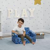 Delta Children Cozee Camo Polyester Twill 2-in-1 Convertible Sofa to Lounger in Blue/Yellow | 15 H x 23.5 W x 16.5 D in | Wayfair 208220-5061