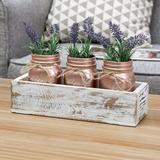 Gracie Oaks 3 Piece Mason Jar Flatware Caddy Wood in Brown/Gray/White | 5.51 H x 11.81 W x 4.72 D in | Wayfair 85B77C6E2EE947F78181F4E24D4D8306