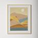 AllModern Retro Abstract I Southwest Mountains - Picture Frame Painting Print on Paper in Blue/Brown/Yellow | 26 H x 21 W x 1 D in | Wayfair