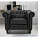 Chesterfield Chair - Rosdorf Park Jader 39.76" Wide Tufted Chesterfield Chair Wood/Velvet in Black | 30.3 H x 39.76 W x 33.5 D in | Wayfair