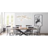 AllModern Anoka 79" Dining Table Wood/Metal in Black/Brown/Gray | 30 H x 79 W x 39 D in | Wayfair 859747E6C5B24CBD9F5E784332C86405
