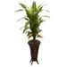 Bay Isle Home™ Pembroke 35.5" Dracaena Plant in Decorative Vase Silk/Wood/Plastic in Brown | 57 H x 30 W x 33 D in | Wayfair BAYI7637 38023584