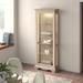 Lark Manor™ Anneus Lighted Curio Cabinet Wood/Glass in Black | 76 H x 30 W x 13 D in | Wayfair B6BA4786B9724484801DD9236C52CC67