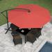 Brayden Studio® Akosha 9' 6" Cantilever Umbrella Metal in Red | 99.6 H in | Wayfair 671A5CF06CF242439596C543EE88C44B