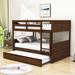 Three Posts™ Teen Isiah Full Over Full Wooden Bunk Bed w/ Twin Size Trundle in Brown | 60 H x 57 W x 79.5 D in | Wayfair