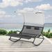 Freeport Park® Gloversville 63.7" Long Double Chaise Metal in Gray | 65.7 H x 54.5 W x 63.7 D in | Outdoor Furniture | Wayfair