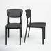 AllModern Farrah Stacking Patio Dining Side Chair Plastic/Resin in Black | 32.3 H x 17.5 W x 21 D in | Wayfair 28870CBAF5D241E79416A3FF39A3B3D5