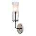 Brayden Studio® Lessman 1 - Light Dimmable Armed Sconce Glass/Metal in Gray | 14.25 H x 5 W x 3.75 D in | Wayfair BYST1994 40295892