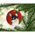 The Holiday Aisle® Chihuahua Snowflakes Holiday Christmas Hanging Figurine Ornament Ceramic/Porcelain in Black/Red | 3 H x 3 W x 0.25 D in | Wayfair