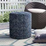 Wrought Studio™ Glassell Small Outdoor Ottoman w/ Cushion in Gray/Black | 17 H x 17 W x 17 D in | Wayfair C9F6BBA61790447A9AD8B8B70BBA59FF