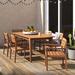 Winston Porter Amarrion Outdoor 7 Piece Dining Set Wood in Brown/White | 29.25 H x 71 W x 35.5 D in | Wayfair 0B732286FDA544528132AA895D138125