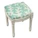 Rosecliff Heights Colleton Solid Wood Vanity Stool Linen/Wood/Upholstered in Green/Gray/Blue | 19 H x 16 W x 15 D in | Wayfair ROHE6457 42834615