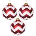 The Twillery Co.® Matte Chevron Ball Christmas Ornament Plastic in Red/White | 4.75 H x 4.75 W x 4.75 D in | Wayfair