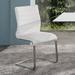 Orren Ellis Abdulrhaman Contemporary Armless Side Chair in Stainless Steel Set of 2 Faux Leather/Upholstered/Metal in White | Wayfair