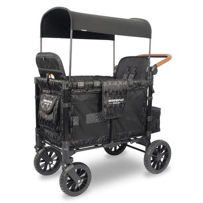 Wonderfold W2 Luxe Multifunctional Double (2 seater) Stroller Wagon - Black Camo