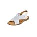 Wide Width Women's The Celestia Sling Sandal by Comfortview in White Metallic (Size 8 1/2 W)
