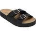 Wide Width Women's The Maxi Footbed Sandal by Comfortview in Black (Size 9 W)