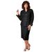 Plus Size Women's Two-Piece Skirt Suit with Shawl-Collar Jacket by Roaman's in Black (Size 32 W)