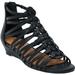 Wide Width Women's The Helen Sandal by Comfortview in Black (Size 7 W)