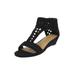 Wide Width Women's The Harper Sandal by Comfortview in Black (Size 9 1/2 W)