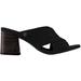 Women's Suede Block Heel Sandal by ellos in Black (Size 9 1/2 M)