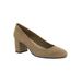 Wide Width Women's Proper Pumps by Easy Street® in Sand Super Suede (Size 11 W)