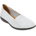 Wide Width Women's The Bethany Slip On Flat by Comfortview in White (Size 8 W)