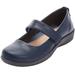 Extra Wide Width Women's The Carla Mary Jane Flat by Comfortview in Navy (Size 12 WW)