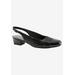 Wide Width Women's Dea Slingbacks by Trotters® in Black Croco Patent (Size 7 W)